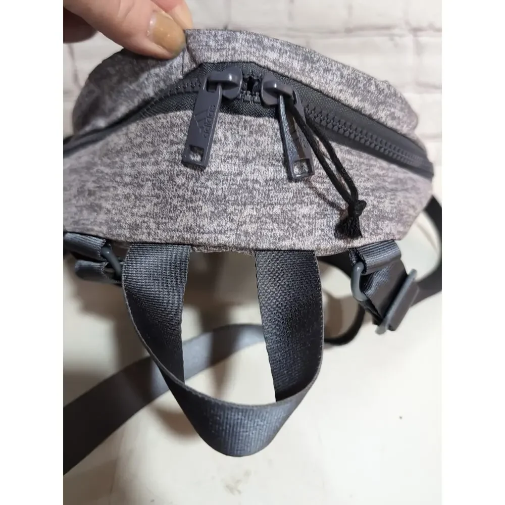Adidas Linear Mini Backpack Heathered Gray Adidas Travel Bag Adjustable Straps